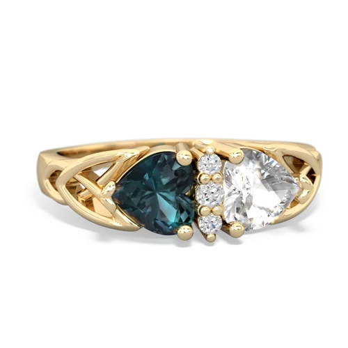 alexandrite-white topaz celtic ring