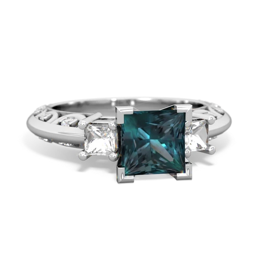 alexandrite-white topaz engagement ring
