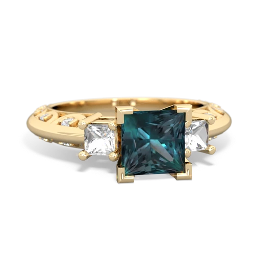 alexandrite-white topaz engagement ring