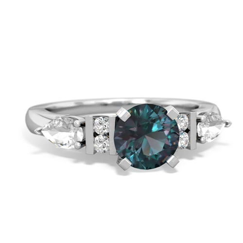 alexandrite-white topaz engagement ring