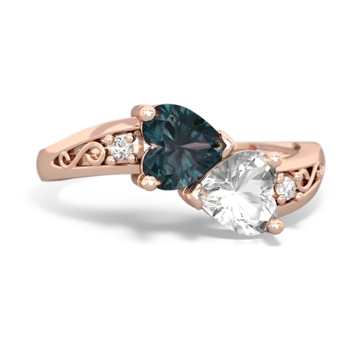 alexandrite-white topaz filligree ring