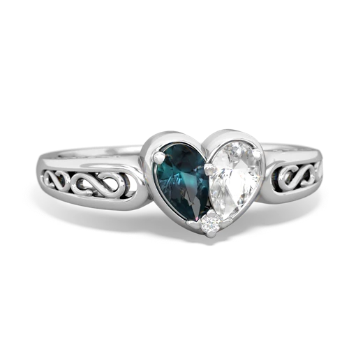 alexandrite-white topaz filligree ring