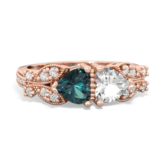 alexandrite-white topaz keepsake butterfly ring