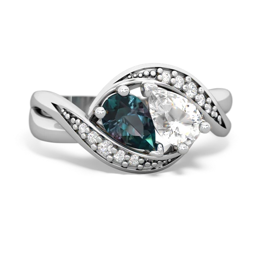 alexandrite-white topaz keepsake curls ring