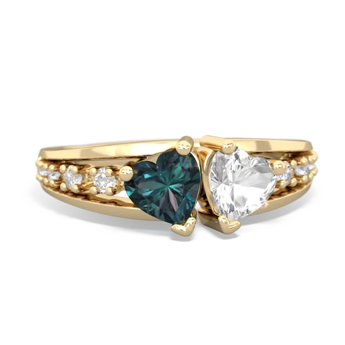 alexandrite-white topaz modern ring