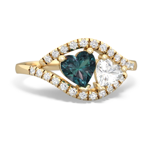 alexandrite-white topaz mother child ring