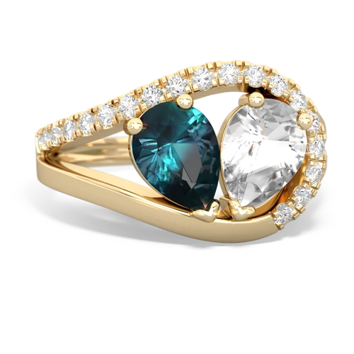 alexandrite-white topaz pave heart ring