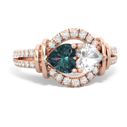 alexandrite-white topaz pave keepsake ring