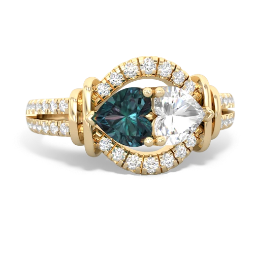 alexandrite-white topaz pave keepsake ring