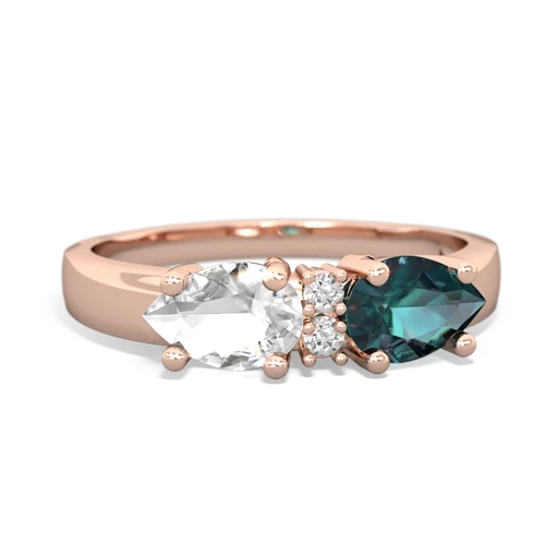 alexandrite-white topaz timeless ring