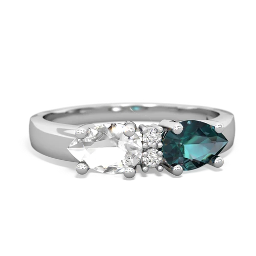 alexandrite-white topaz timeless ring