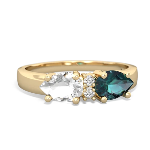 alexandrite-white topaz timeless ring