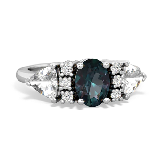 alexandrite-white topaz timeless ring