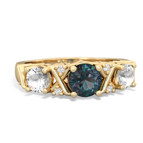 alexandrite-white topaz timeless ring