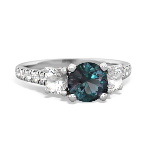 alexandrite-white topaz trellis pave ring