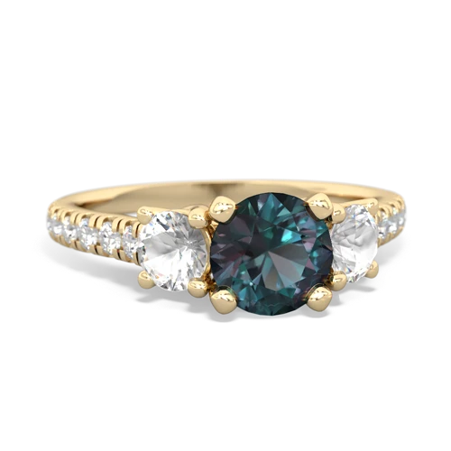 alexandrite-white topaz trellis pave ring