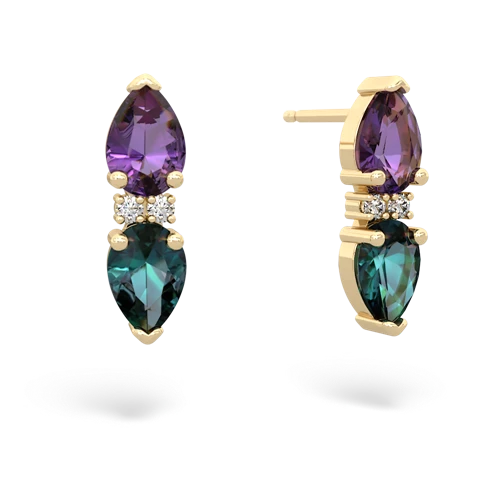 amethyst-alexandrite bowtie earrings
