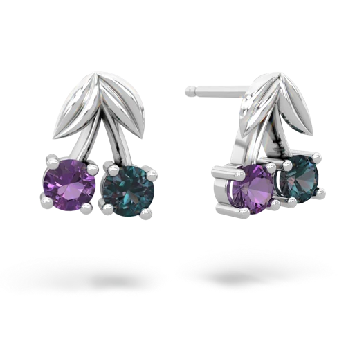 amethyst-alexandrite cherries earrings