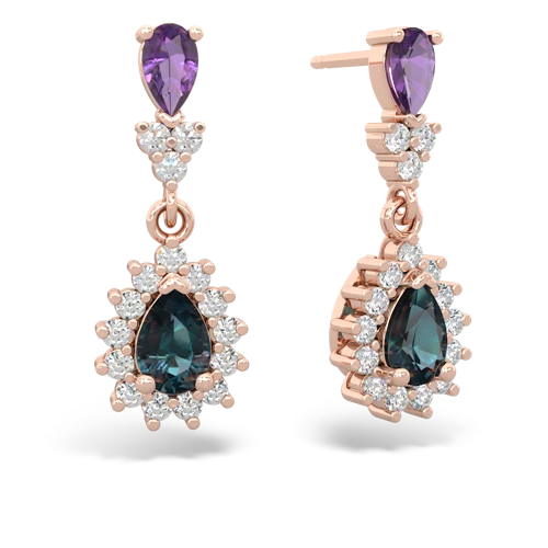 amethyst-alexandrite dangle earrings