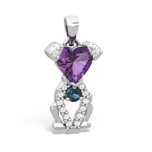 amethyst-alexandrite birthstone puppy pendant