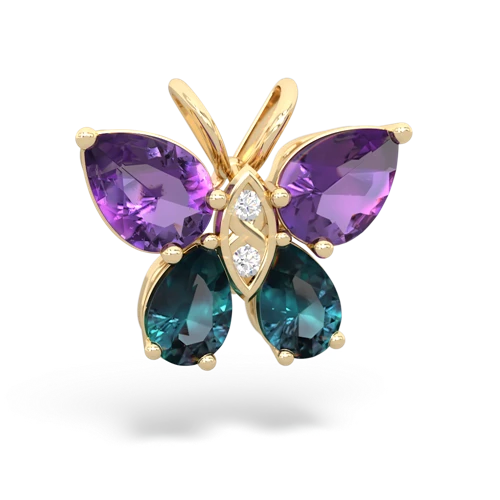 amethyst-alexandrite butterfly pendant