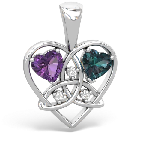 amethyst-alexandrite celtic heart pendant