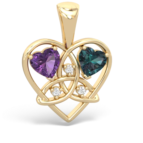 amethyst-alexandrite celtic heart pendant