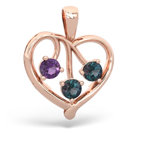 amethyst-alexandrite love heart pendant