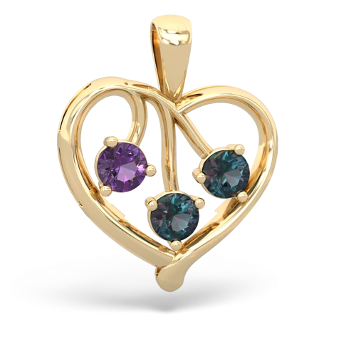 amethyst-alexandrite love heart pendant