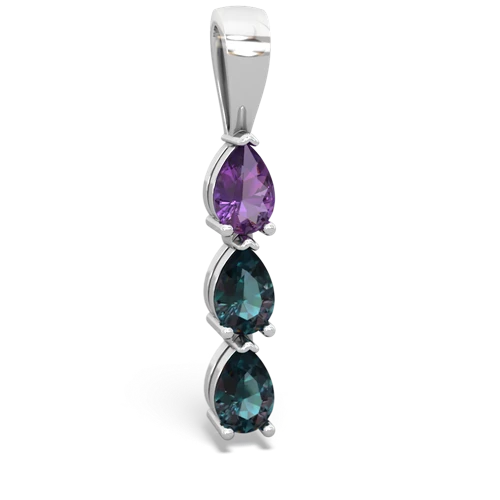 amethyst-alexandrite three stone pendant