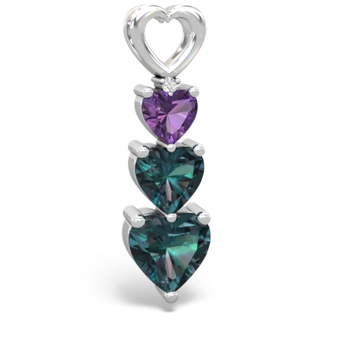 amethyst-alexandrite three stone pendant