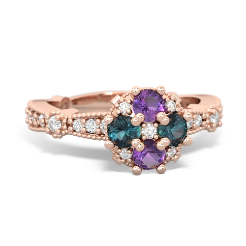 amethyst-alexandrite art deco engagement ring