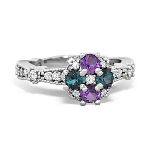 amethyst-alexandrite art deco engagement ring