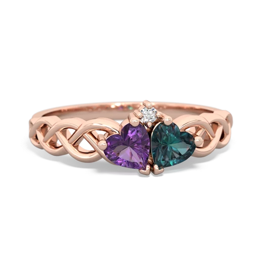 amethyst-alexandrite celtic braid ring