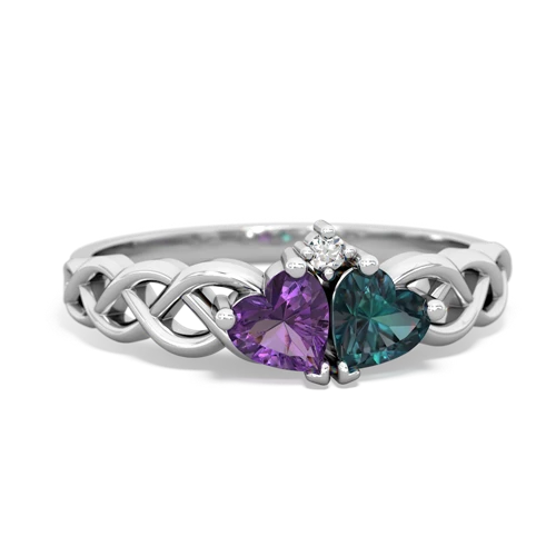 amethyst-alexandrite celtic braid ring