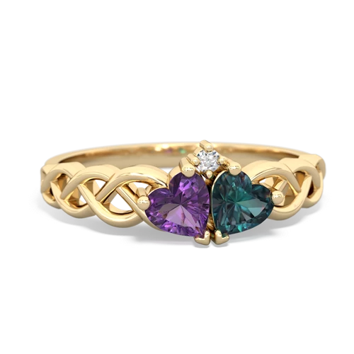 amethyst-alexandrite celtic braid ring