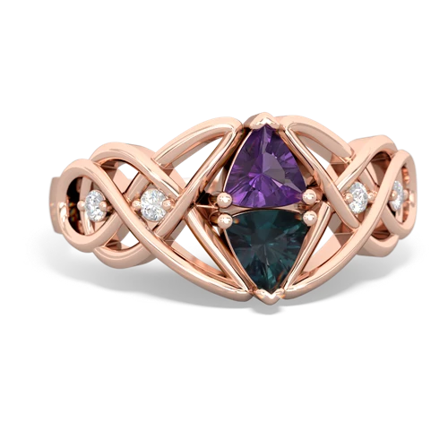 amethyst-alexandrite celtic knot ring