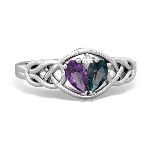 amethyst-alexandrite celtic knot ring