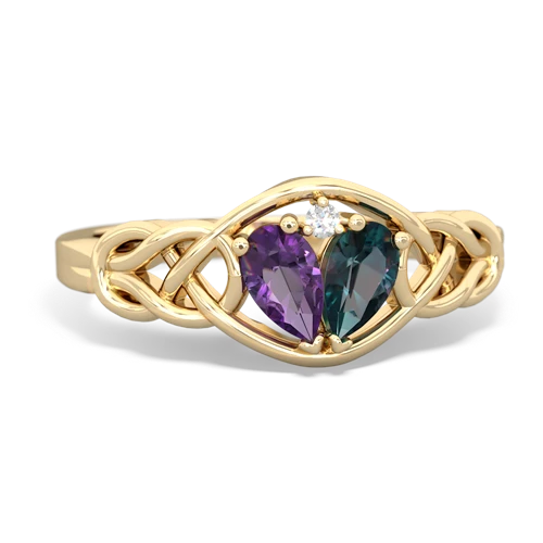 amethyst-alexandrite celtic knot ring