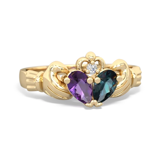 amethyst-alexandrite claddagh ring