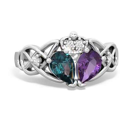 amethyst-alexandrite claddagh ring