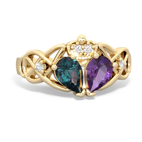 amethyst-alexandrite claddagh ring