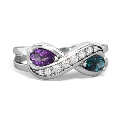 amethyst-alexandrite diamond infinity ring