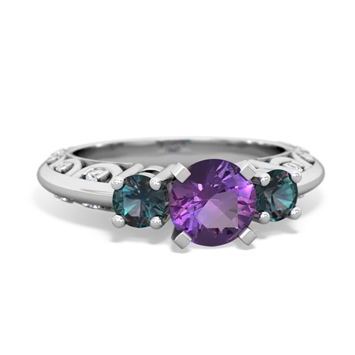 amethyst-alexandrite engagement ring