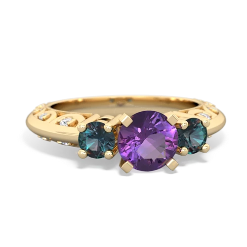 amethyst-alexandrite engagement ring