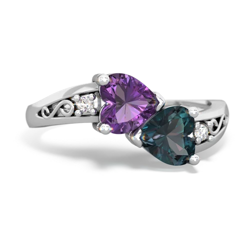 amethyst-alexandrite filligree ring