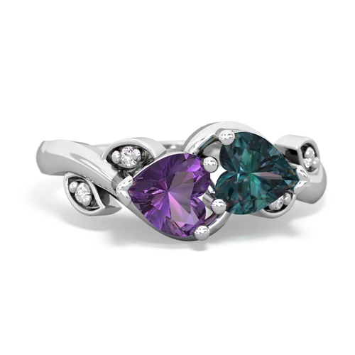 amethyst-alexandrite floral keepsake ring