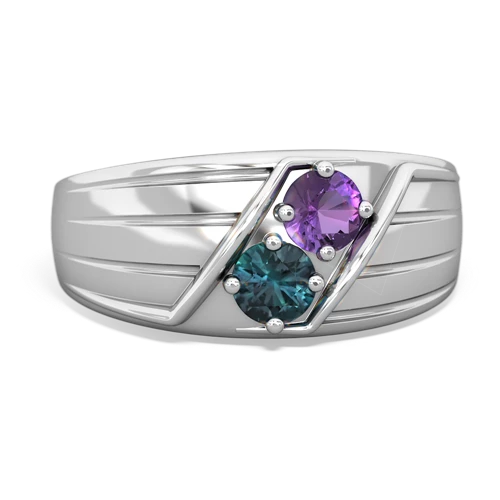 amethyst-alexandrite mens ring