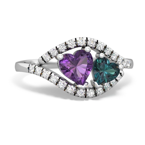 amethyst-alexandrite mother child ring