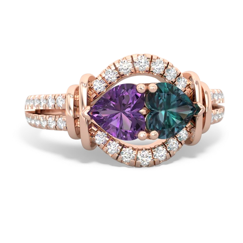 amethyst-alexandrite pave keepsake ring